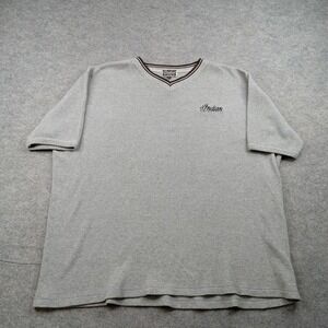Indian Motorcycle Shirt Mens 2XL Gray Waffle Knit V Neck Thermal Logo Canada